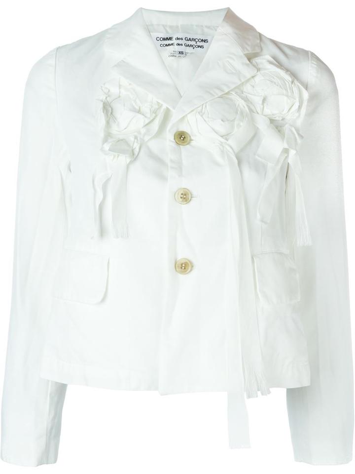 Comme Des Garçons Comme Des Garçons Cropped Jacket, Women's, Size: M, White, Polyester