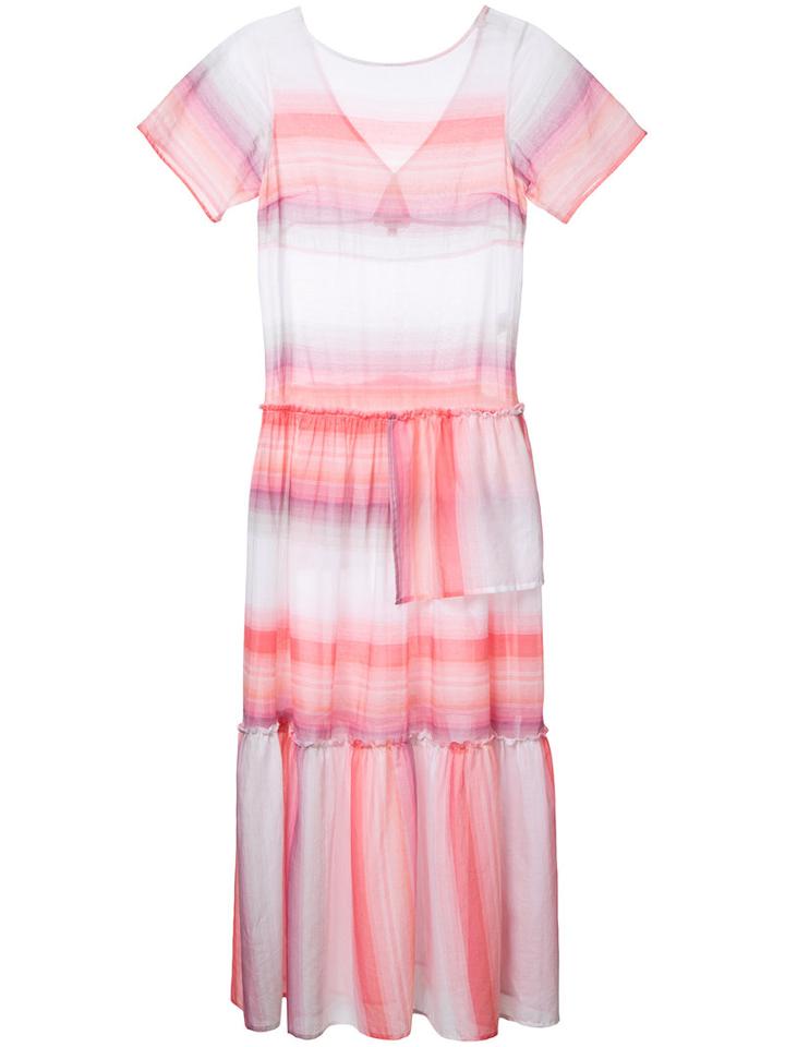 Lemlem Striped Flared Dress, Size: Xs, White, Cotton