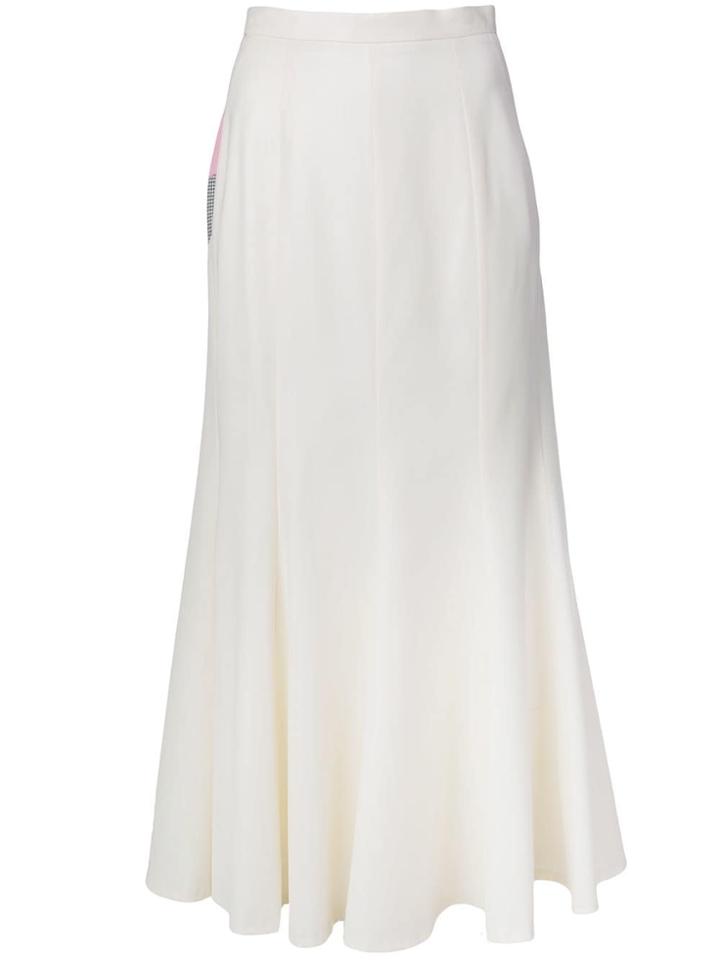 Natasha Zinko Colourblock Ruffled Midi Skirt - White