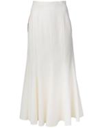 Natasha Zinko Colourblock Ruffled Midi Skirt - White