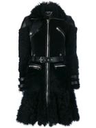 Alexander Mcqueen Shearling Biker Coat - Black