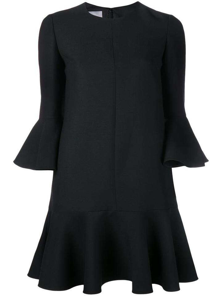 Valentino Crepe Couture Mini Dress, Women's, Size: 46, Black, Silk/virgin Wool