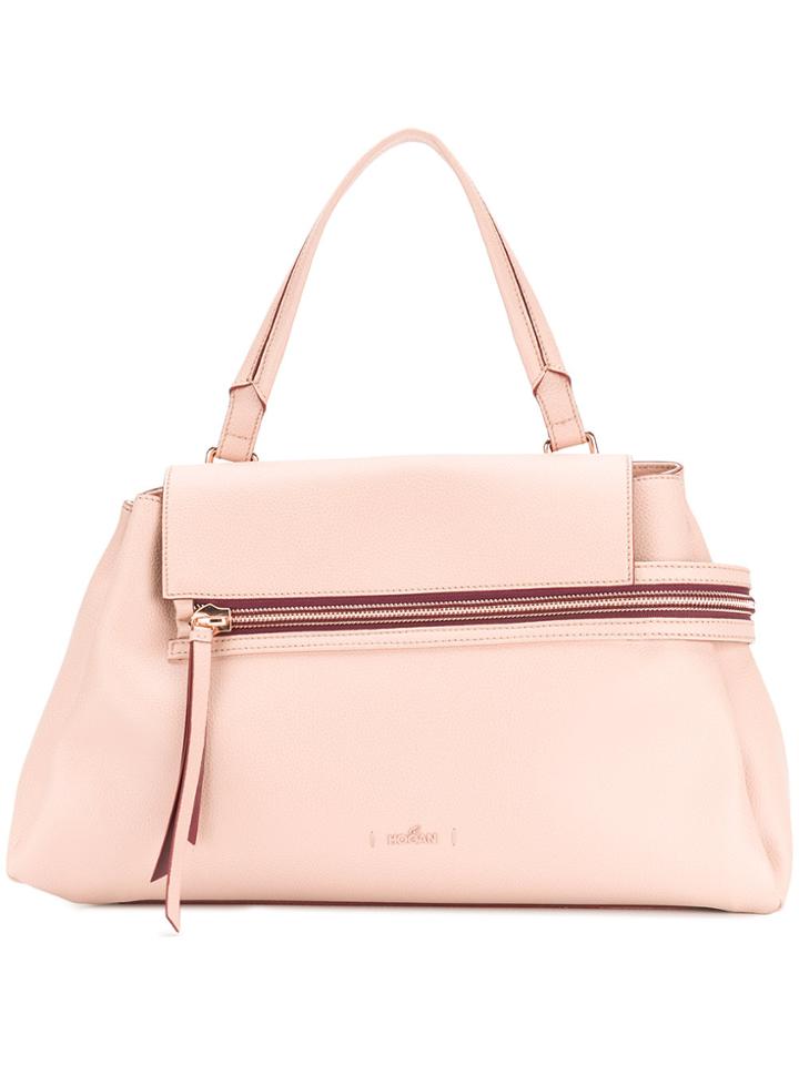 Hogan Zip Detail Tote - Pink & Purple
