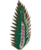 Alison Lou Palm Leaf Earring, Women's, Green, Gold/other Fibres