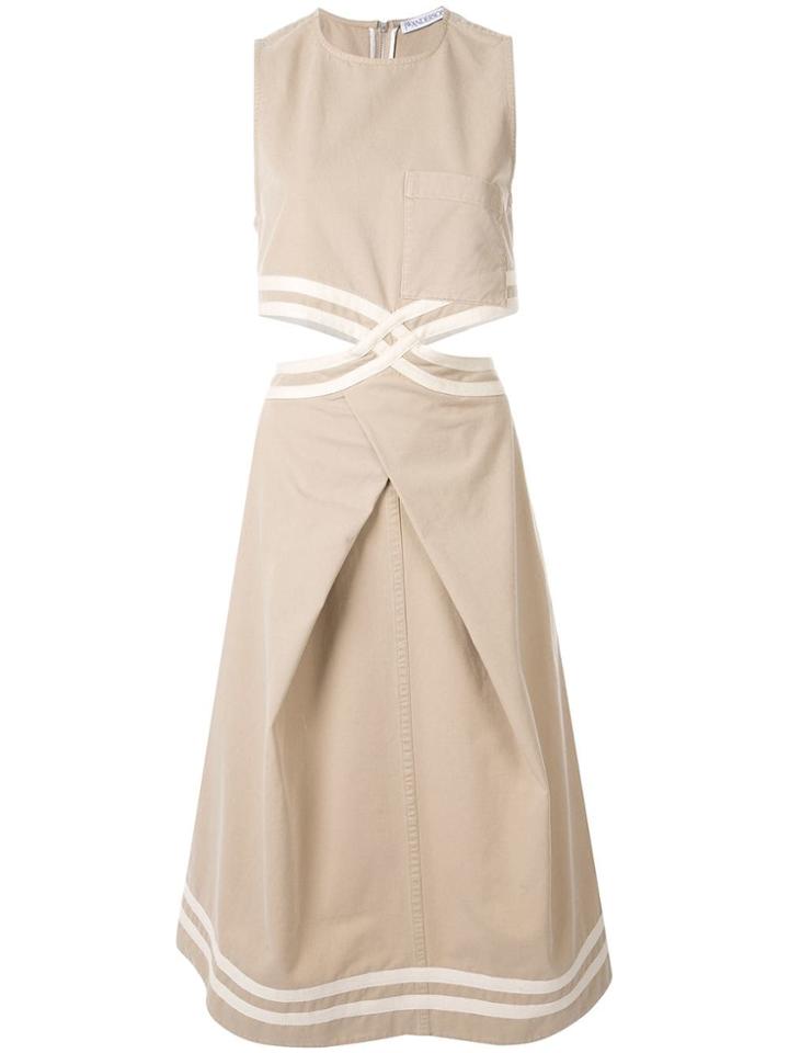 Jw Anderson Cut Out Waist Dress - Neutrals