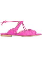 Marchesa Peuton Sandals - Pink & Purple