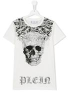 Philipp Plein Kids - Skull Print T-shirt - Kids - Cotton - 14 Yrs, White