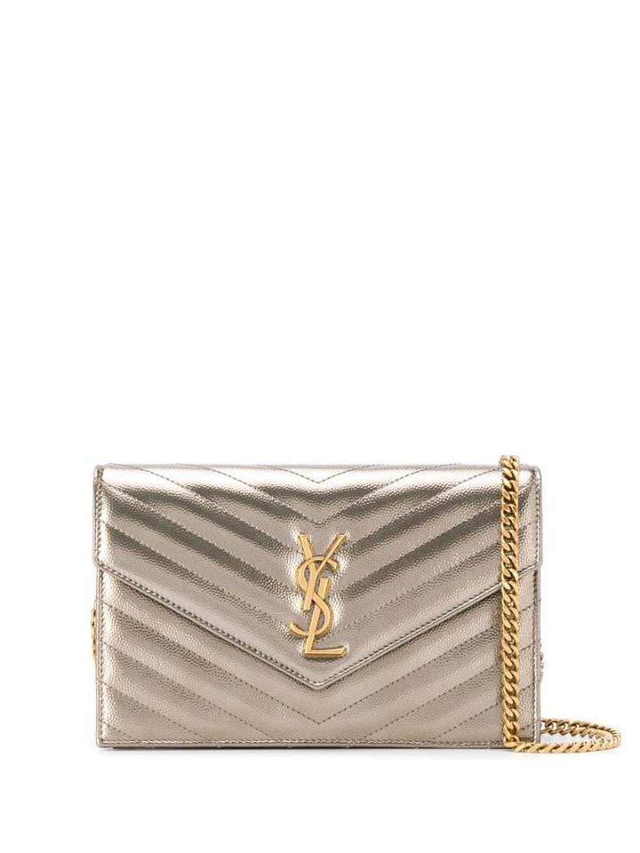 Saint Laurent Monogram Crossbody Bag - Metallic