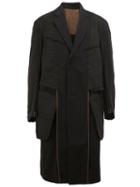 Ziggy Chen Multi Pocket Coat, Men's, Size: 50, Black, Spandex/elastane/viscose/wool