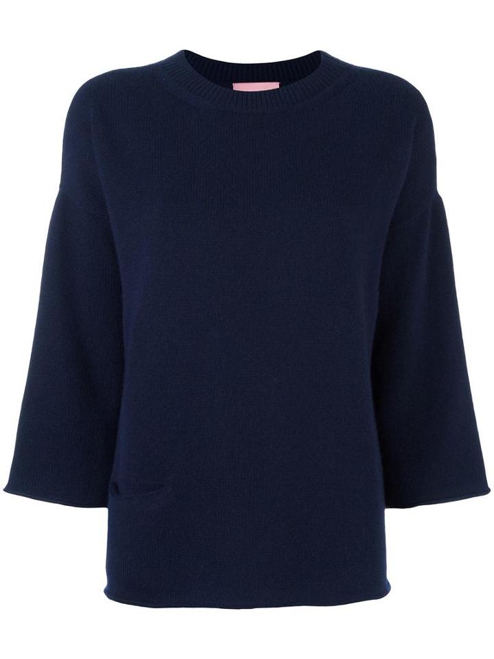 Alyki Wide Sleeve Knitted Jumper, Women's, Size: 44, Blue, Cashmere