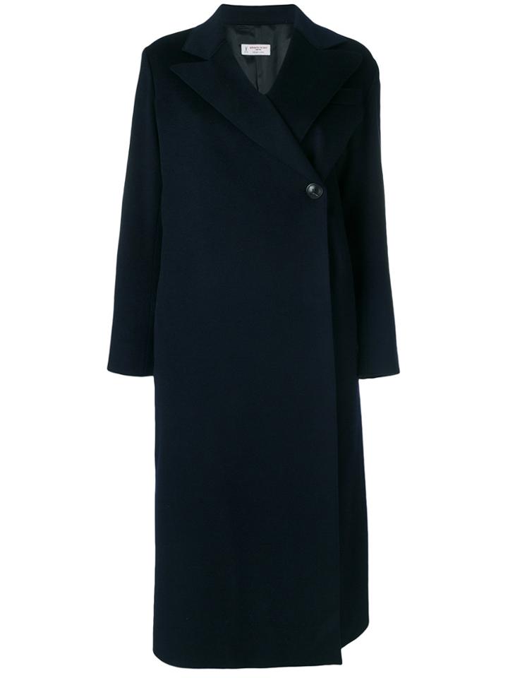 Alberto Biani Wrap Front Coat - Blue