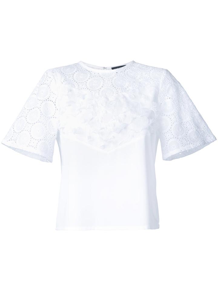 Lamarck Embroidered Detail Top, Women's, Size: 1, White, Polyester