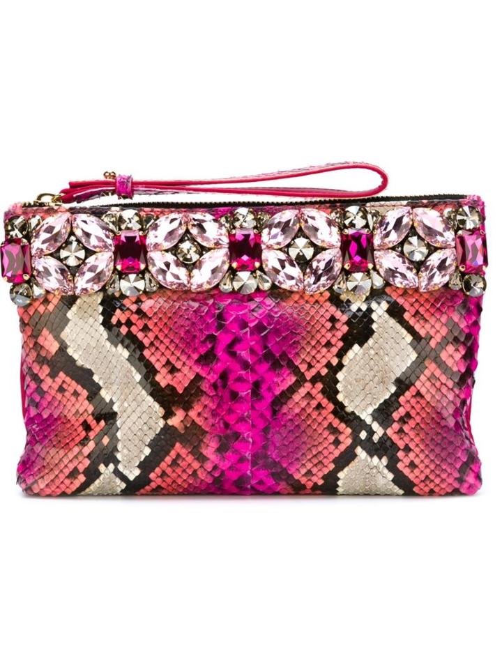 Gedebe Embellished 'pyton' Clutch