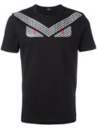 Fendi Printed T-shirt, Men's, Size: 56, Black, Cotton