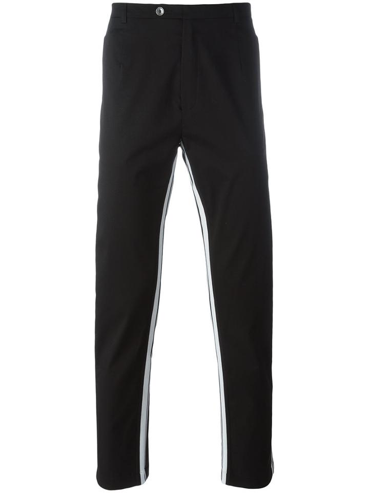 Dolce & Gabbana Side Stripe Trousers, Men's, Size: 50, Black, Cotton/spandex/elastane