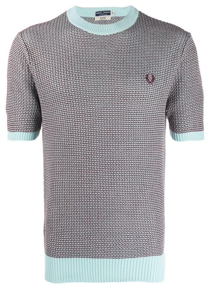 Fred Perry Knitted Crewneck T-shirt - Blue