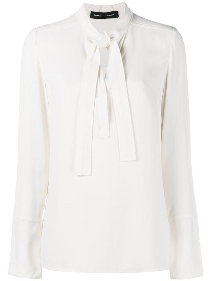Proenza Schouler Pussy Bow Blouse, Women's, Size: 2, White, Acetate/viscose