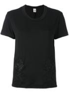 Comme Des Garçons Noir Kei Ninomiya - Floral Embroidery T-shirt - Women - Silk/nylon/rayon - M, Black, Silk/nylon/rayon