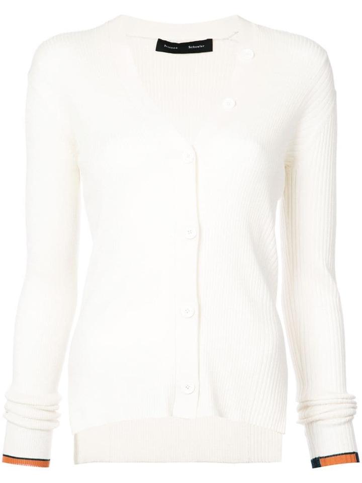 Proenza Schouler Silk Cashmere Cardigan - White