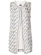 Edward Achour Paris Sleeveless Tweed Coat - Nude & Neutrals