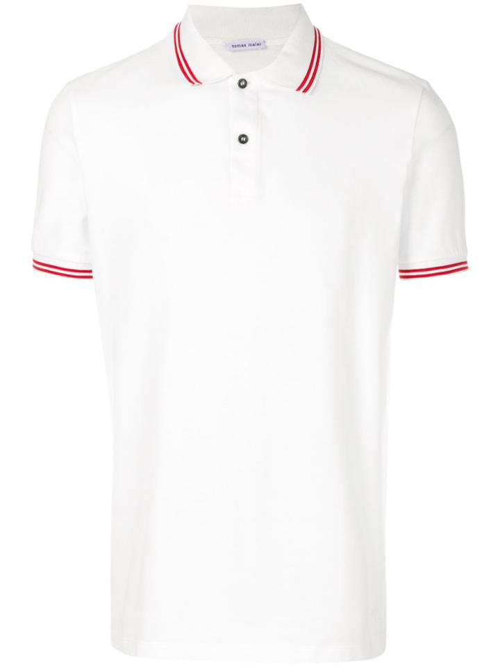 Tomas Maier Stripe Piquet Polo - White