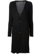 Yohji Yamamoto Long V-neck Cardigan, Women's, Size: 2, Black, Viscose/wool/alpaca