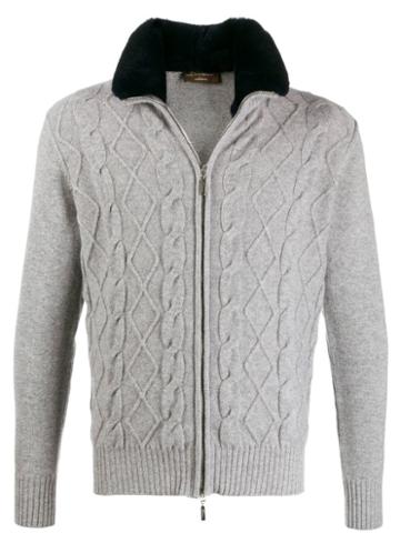 Doriani Cashmere Zip-up Cashmere Cardigan - Grey