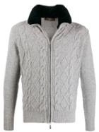 Doriani Cashmere Zip-up Cashmere Cardigan - Grey