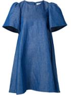 Co Structured Sleeve Denim Dress, Women's, Size: Medium, Blue, Cotton/linen/flax