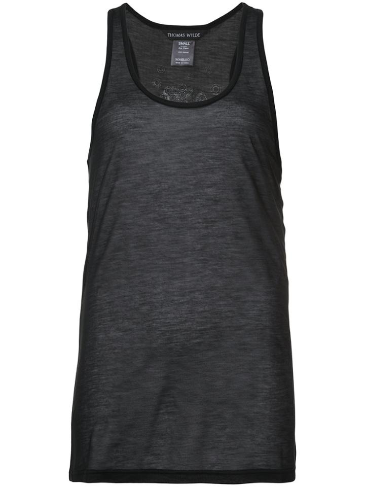 Thomas Wylde Sheer Skull Tank Top - Black