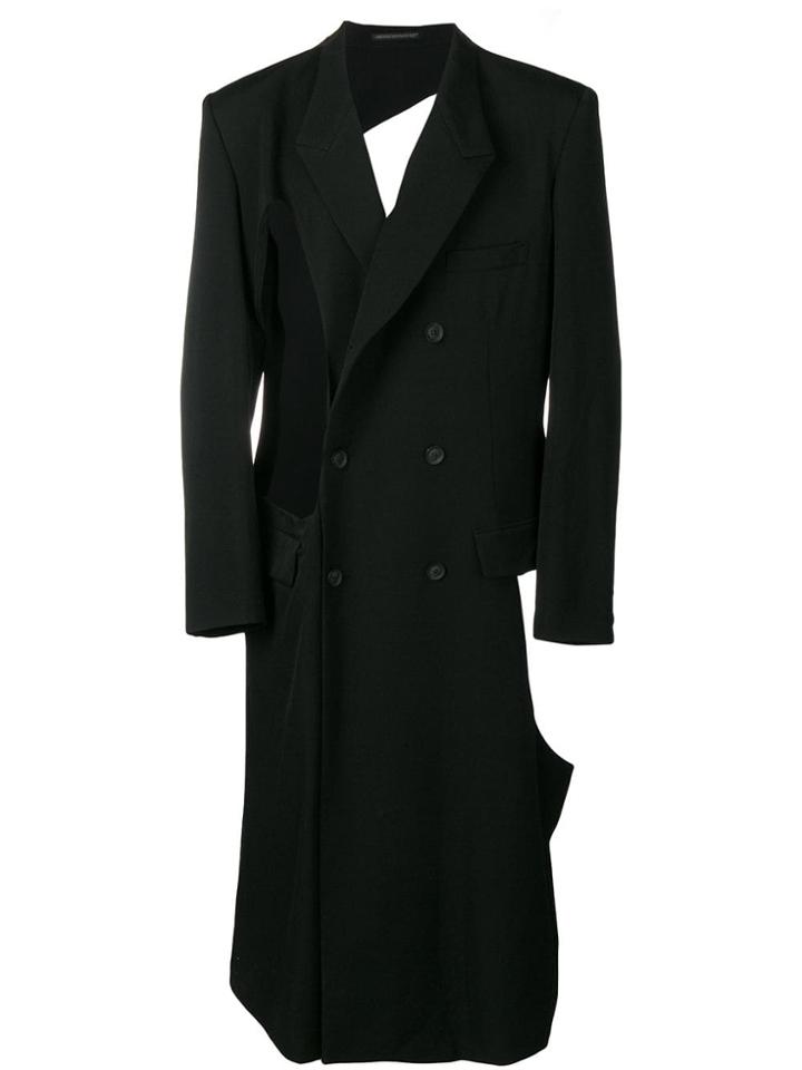 Yohji Yamamoto Cut-out Detail Coat - Black