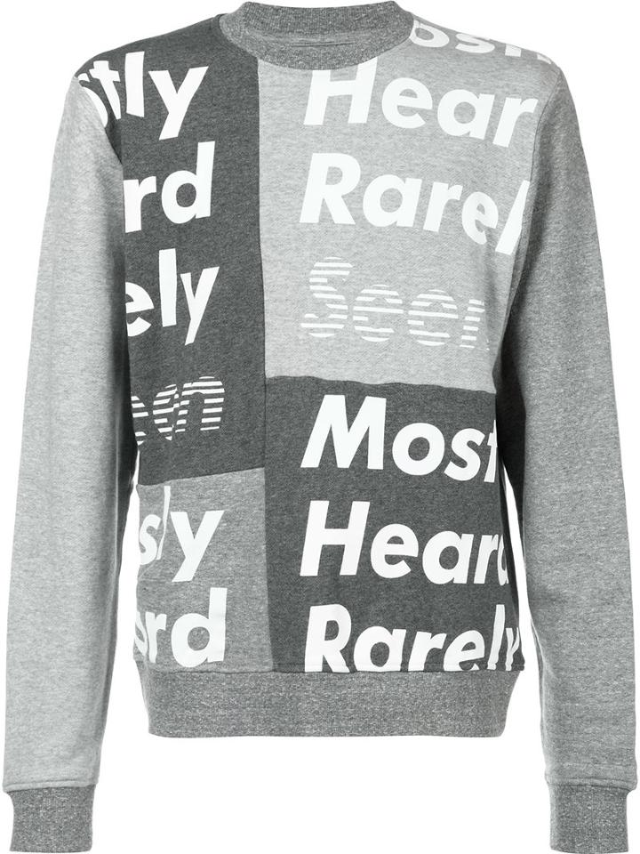 Mostly Heard Rarely Seen Logo Print Sweatshirt, Men's, Size: Xl, Grey, Cotton/lyocell