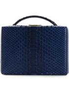 Mark Cross Grace Box Bag, Women's, Blue, Python Skin