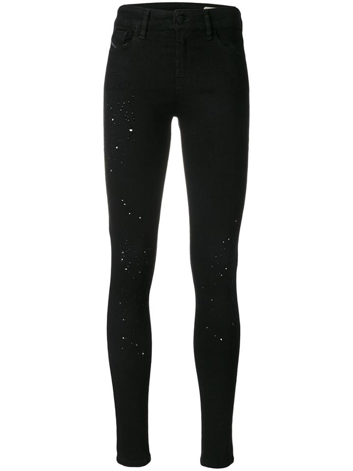 Diesel Embellished Jeggings - Black