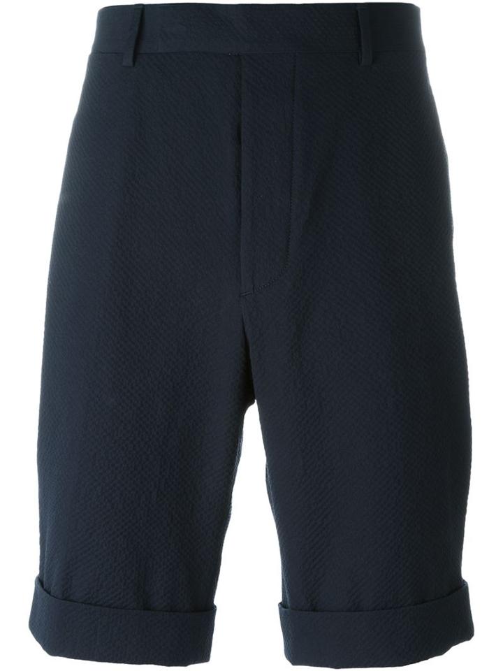 Officine Generale 'the Short' Seersucker Shorts, Men's, Size: 50, Blue, Cotton/lyocell
