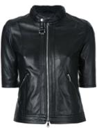 Loveless Half Sleeve Zipped Jacket, Women's, Size: 36, Black, Lamb Skin