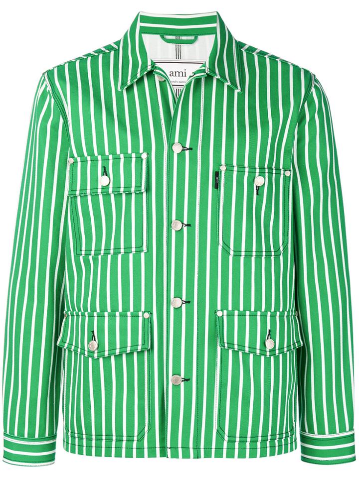 Ami Alexandre Mattiussi Worker Denim Jacket - Green
