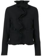 Msgm - Ruffle Jacket - Women - Polyester/spandex/elastane/viscose - 42, Black, Polyester/spandex/elastane/viscose
