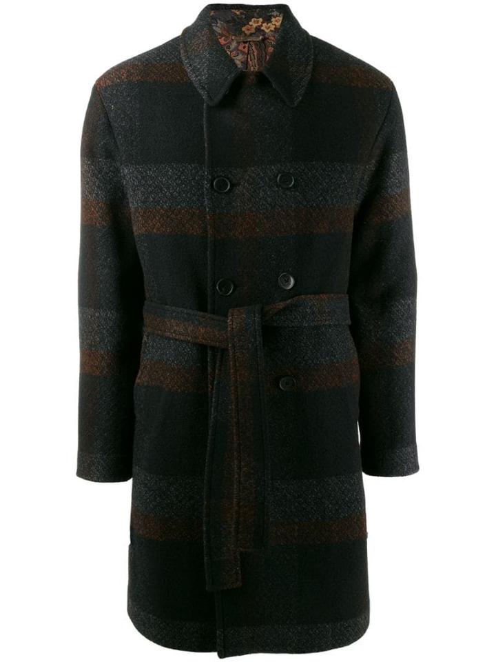 Etro Plaid Coat - Grey