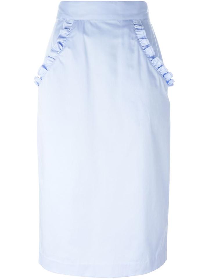 Olympia Le-tan Frill Trim Pencil Skirt