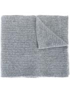 Lanvin Knitted Scarf, Men's, Grey, Cashmere