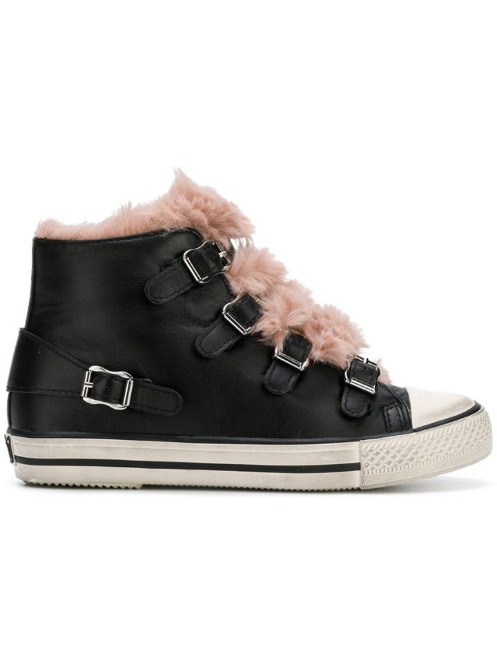 Ash Basket Fur Sneakers - Black
