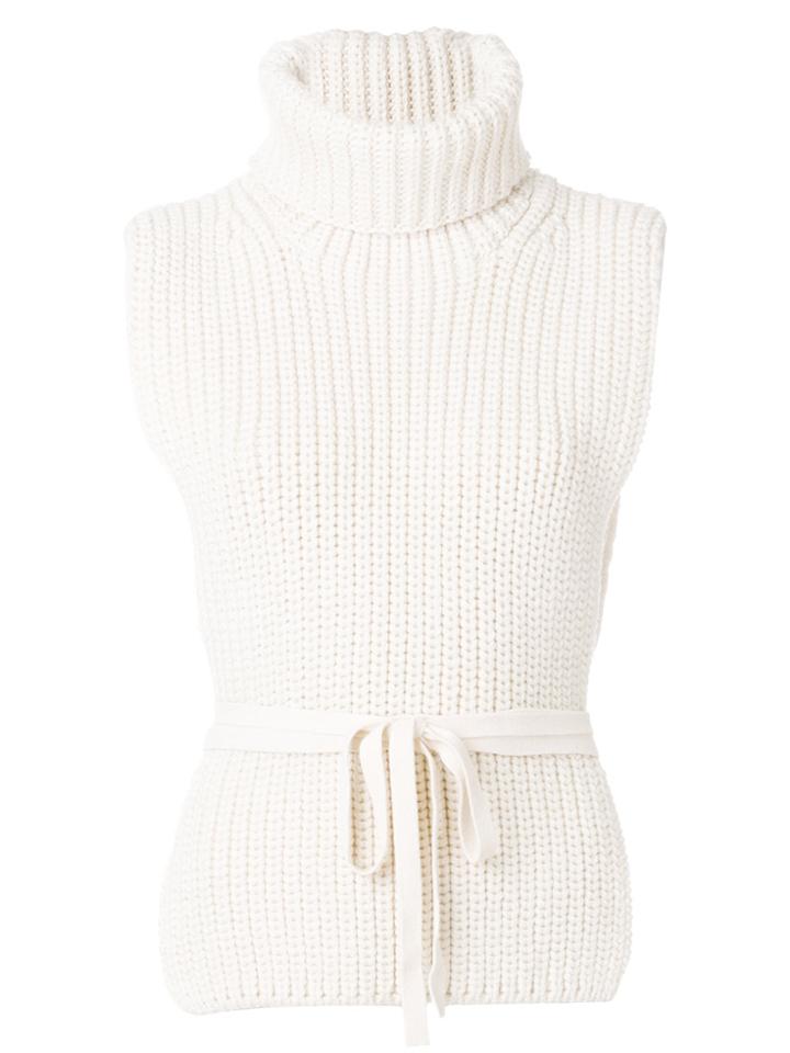 Philosophy Di Lorenzo Serafini Roll Neck Belted Jumper - White