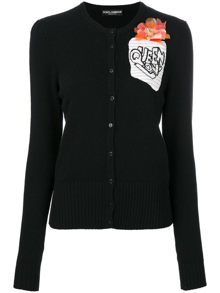 Dolce & Gabbana Queen Love Cardigan - Black