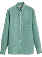 Burberry Button-down Collar Gingham Cotton Shirt - Green