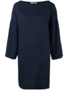 Barena Patch Pocket Shift Dress, Women's, Size: 40, Blue, Silk/modal