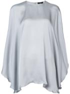 Voz - Chiffon Capelet Blouse - Women - Silk - One Size, Grey, Silk