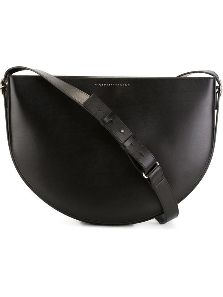 Victoria Beckham Medium Halfmoon Crossbody Bag, Women's, Black, Calf Leather/calf Suede