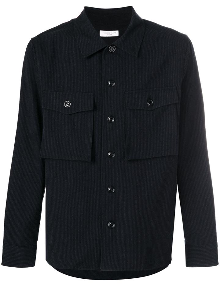 Tomorrowland Pinstriped Pocket Shirt - Blue