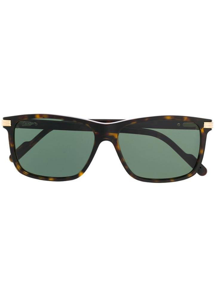 Cartier Tortoiseshell Frame Sunglasses - Black